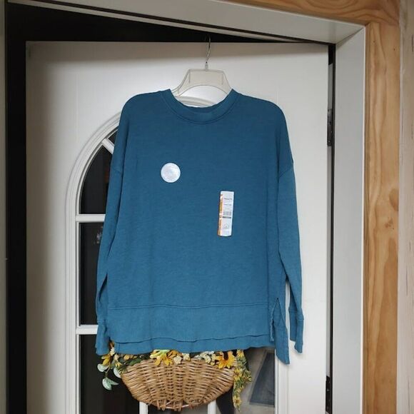 New Time And Tru Green Relaxed Fit Sweatshirt Size Women's M 8/10 - Picture 1 of 2